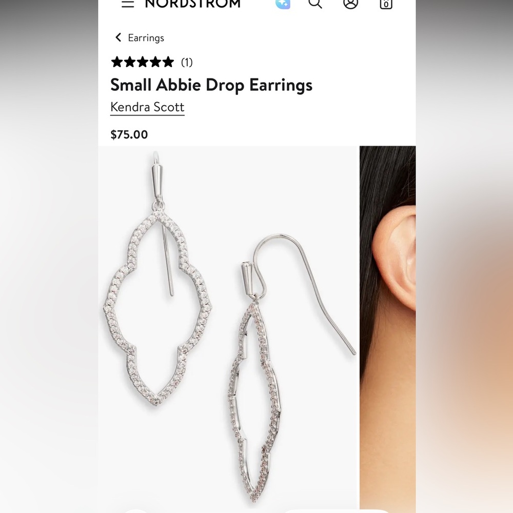 Kendra Scott KS abbie drop earrings crystal - Picture 11 of 11